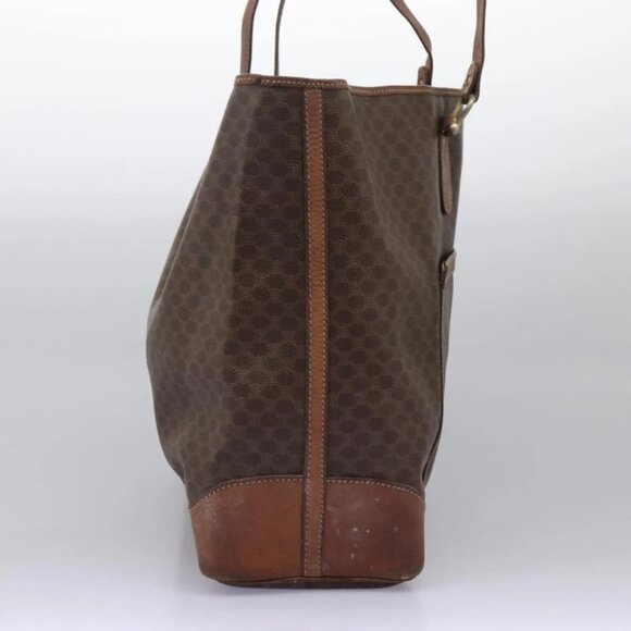CELINE Macadam Canvas Tote Bag Brown Gold Auth 124118 - Picture 6 of 14